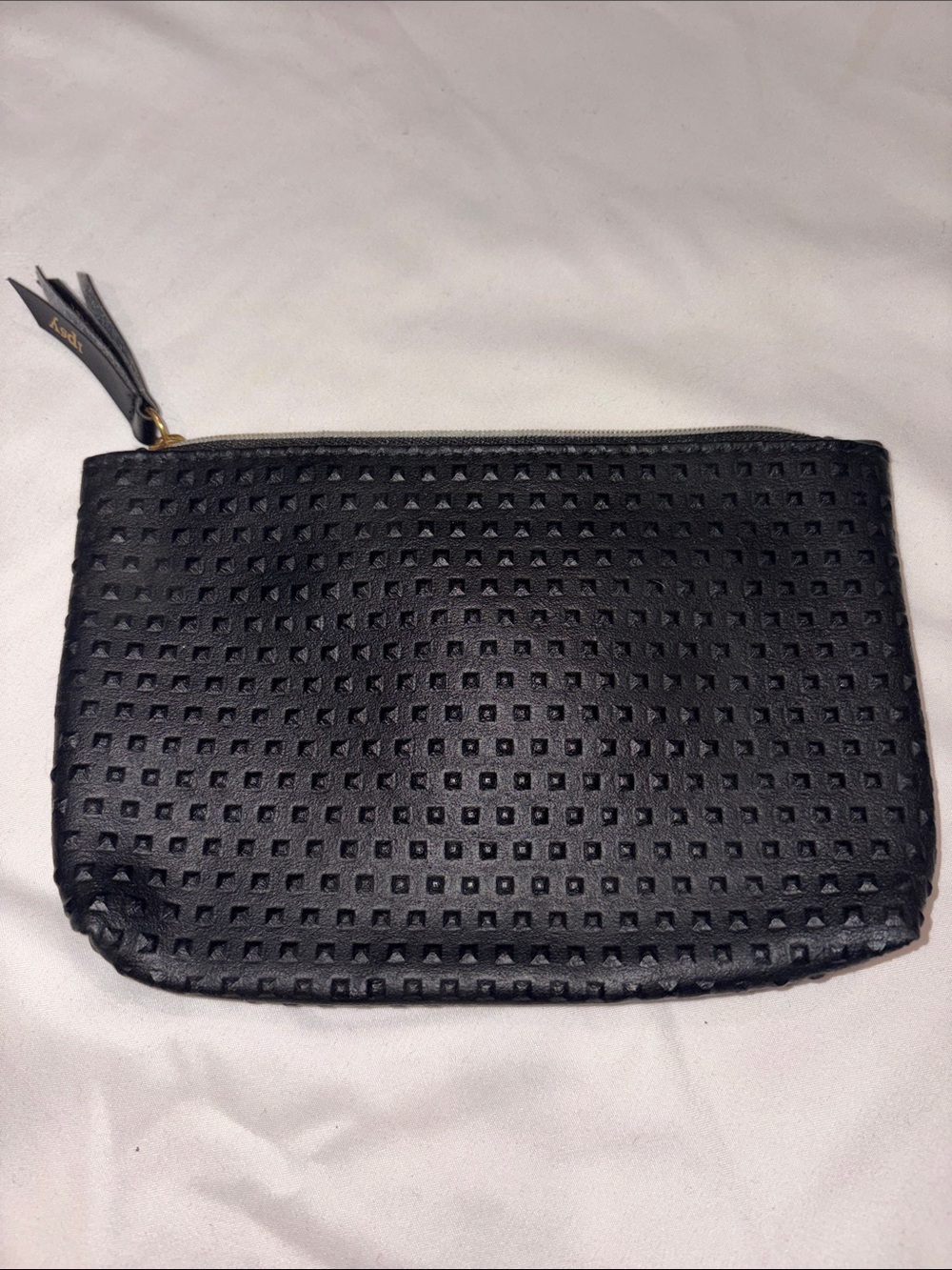 ipsy Black Perforated Cosmetic Pouch